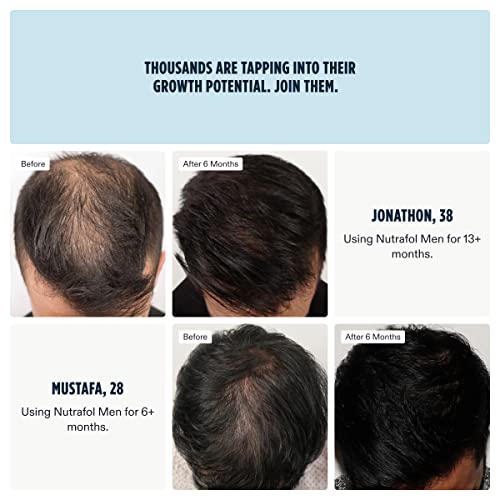 Nutrafol Men's Hair Growth Supplement | Clinically Effective for Visibly Thicker & Hair with More Scalp Coverage | Dermatologist Recommended | 3 Month Supply