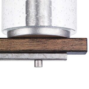 Boswell Quarter 4-Light Galvanized Vanity Light with Painted Chestnut Wood Accents