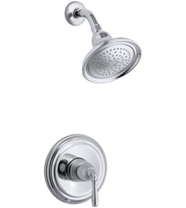 kohler k-ts396-4-cp devonshire(r) rite-temp(r) shower valve trim with lever handle and 2.5 gpm showerhead, 11.75 x 8.00 x 6.25, polished chrome