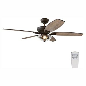 home decorators collection 51848 connor 54 in. led bronze dual-mount ceiling fan with light kit and remote control