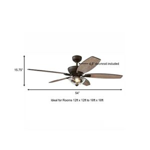 Home Decorators Collection 51848 Connor 54 in. LED Bronze Dual-Mount Ceiling Fan with Light Kit and Remote Control