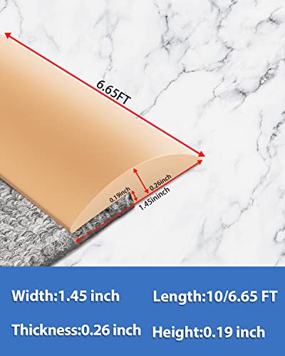 Floor Transition Strip Carpet & Flooring Flat Divider Edging Trim Strip Transition Threshold 6.65Ft PVC Adhesive-Suitable for Threshold Transitions Height Less Than 5 mm(2m Brown)