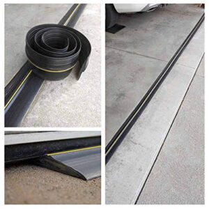 Universal Garage Door Bottom Threshold Seal Strip,Weatherproof Rubber DIY Weather Stripping Replacement, Not Include Sealant/Adhesive (10Ft, Black)