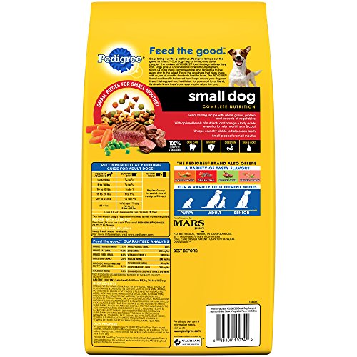 PEDIGREE Small Dog Complete Nutrition Small Breed Adult Dry Dog Food Grilled Steak and Vegetable Flavor Dog Kibble, 3.5 lb. Bag