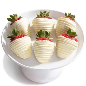 white chocolate dipped strawberries – 6 berries by love berries