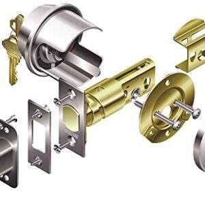 Schlage Commercial B560P626 Grade 2 Single Cylinder Deadbolt with C Keyway with 12287 Latch and 10094 Strike Satin Chrome Finish, Model Number: B560P 626 KA4C 12-287 10-094