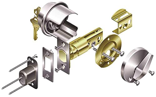 Schlage Commercial B560P626 Grade 2 Single Cylinder Deadbolt with C Keyway with 12287 Latch and 10094 Strike Satin Chrome Finish, Model Number: B560P 626 KA4C 12-287 10-094