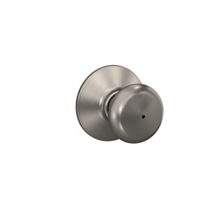 schlage f40 v ply 619 plymouth door knob, bed & bath privacy lock, satin nickel