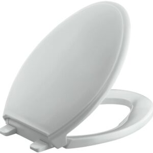 KOHLER K-4733-95 Glenbury Quiet-Close with Grip-Tight Bumpers Elongated Toilet Seat, Ice Grey