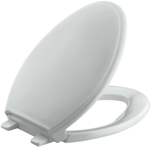 KOHLER K-4733-95 Glenbury Quiet-Close with Grip-Tight Bumpers Elongated Toilet Seat, Ice Grey