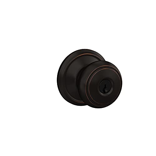 Schlage F51A AND 716 ADD Andover Door Knob with Addison Trim, Keyed Entry Lock, Aged Bronze