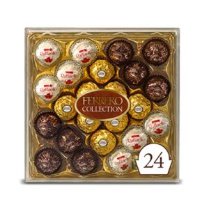 ferrero collection premium gourmet assorted hazelnut milk chocolate, dark chocolate and coconut, a great easter gift, 24 count