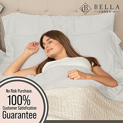 Bella Coterie Luxury King Bamboo Sheet Set | Organically Grown | Ultra Soft | Cooling for Hot Sleepers | 18" Deep Pocket [Grey Mist]