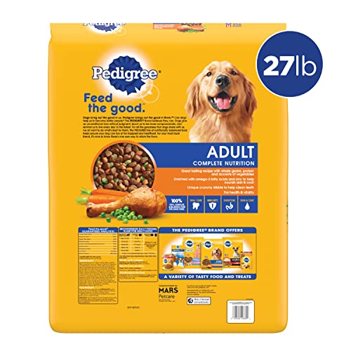 Pedigree Complete Nutrition Adult Dry Dog Food Roasted Chicken, Rice & Vegetable Flavor Dog Kibble, 27 lb. Bag