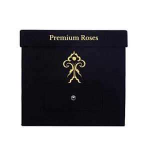 Mothers Day Flowers | Premium Roses | Fresh Flowers for Delivery Prime That Last 365 Days | Red Roses in a Box Naturally Preserved | Flowers for Mothers Day, Birthdays and Any Ocation (Black Box, Small)