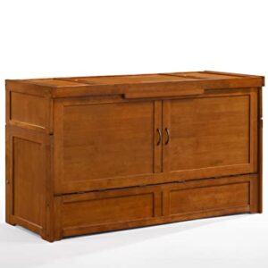 Night & Day Murphy Cube Cabinet Chest Bed (Queen, Hickory)