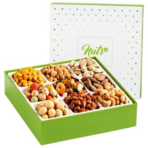 nuts u.s. – dried fruits and nuts gift basket | 9 variety healthy & fresh assorted nuts gift box | valentine`s day – birthday – anniversary – corporate gift | gourmet sweet & salty food gift set