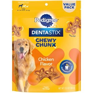 pedigree dentastix chewy chunx dental treats, large dog – 13.5 oz