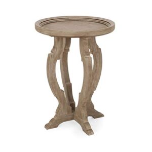 christopher knight home doris french country accent table with round top, natural