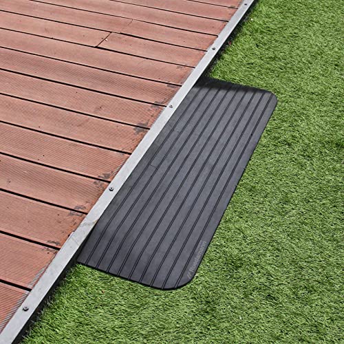 Ruedamann Threshold Ramp, Durable Solid Rubber with 2200lbs Load Capacity, Non-Skid and Anti-Slip Surface, Wheelchair Ramp for Doorways and Bathroom (1 Inch Rise)