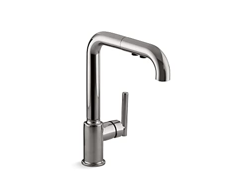 Kohler 7505-TT Purist Pull-Out Kitchen Sink Faucet with Three-Function Sprayhead, Vibrant Titanium