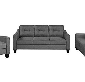 Merax 3 Piece Sectional Sofa, Living Room Furniture Set Sofa Set Include Armchair Loveseat Couch Tufted Cushions