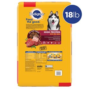 Pedigree High Protein Adult Dry Dog Food Beef and Lamb Flavor Dog Kibble, 18 lb. Bag