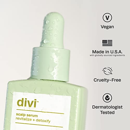 divi Scalp Serum, Revitalize and Detoxify, Aids against hair-thinning, nourishes hair follicles, detoxifies product build-up