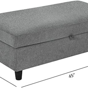 HONBAY Reversible Sectional Couch with Ottoman L-Shaped Sofa for Small Spaces Sectional Sofa with Chaise in Dark Grey