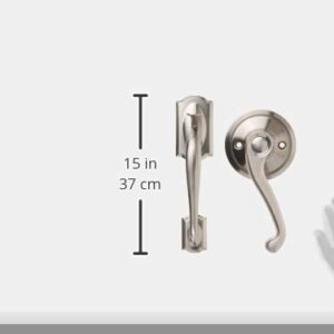 Schlage FE285 CAM 619 FLA LH Camelot Front Entry Handleset with Left-Handed Flair Lever, Lower Half Grip, Satin Nickel