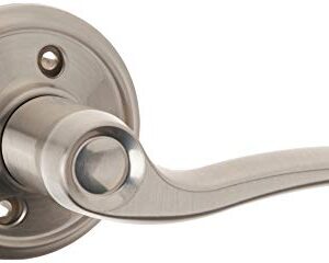 Schlage FE285 CAM 619 FLA LH Camelot Front Entry Handleset with Left-Handed Flair Lever, Lower Half Grip, Satin Nickel