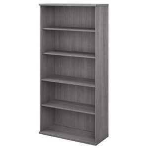 bush business furniture studio c 5 shelf bookcase, platinum gray
