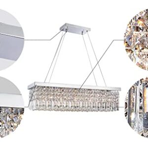 Saint Mossi 5-Lights K9 Crystal Chandelier Modern Chandelier in Raindrop Chandelier Design,Modern Flush Mount Ceiling Light Fixture,Crystal Pendant Light Fixture,H9 x W10 x L31,Chain Adjustable