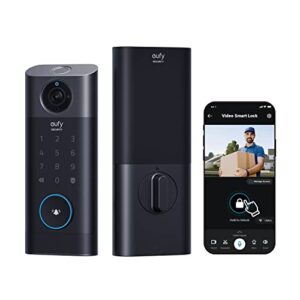 eufy security s330 video smart lock, 3-in-1 camera+doorbell+fingerprint keyless entry door lock,bhma, wifi door lock,app remote control,2k hd,doorbell camera with chime,no monthly fee,sd card required