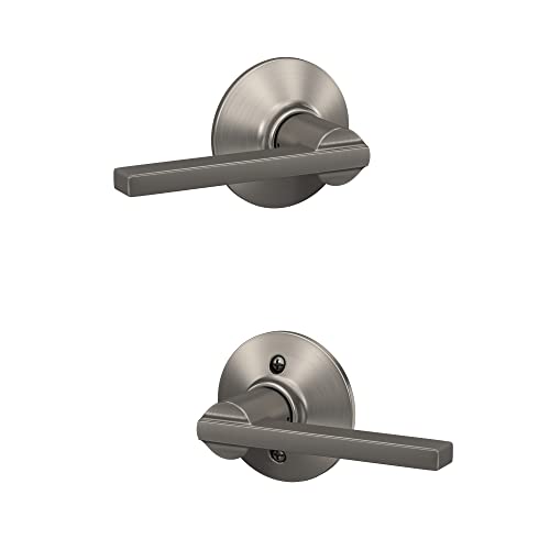 Schlage F10 V LAT 619 Latitude Door Lever, Hall & Closet Passage Lock, Satin Nickel