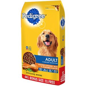 Pedigree Adult Roasted Chicken, Rice & Vegetable Flavor Dry Dog Food 44 Pounds