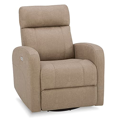 CHITA Power Swivel Glider Rocker Recliner,USB Charge Manual Headrest Double Layer Backrest Truck armrest Chair Sofa for Living Room and Nursery, Light Brown