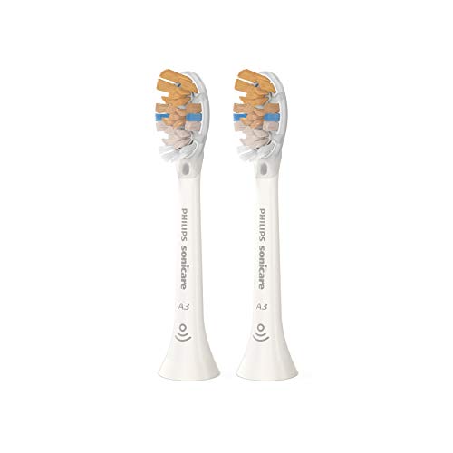 Philips Sonicare Genuine A3 Premium All-in-One Replacement Toothbrush Heads, 2 Brush Heads, White, HX9092/65