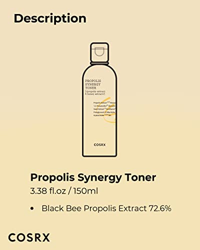 COSRX Full Fit Propolis Synergy Toner, 150ml / 5.07 fl.oz | Propolis 72.6% | Korean Skin Care, Paraben Free