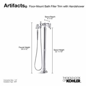 Kohler T72790-9M-AF Artifacts FREESTANDING Bath Faucet Trim, Vibrant French Gold