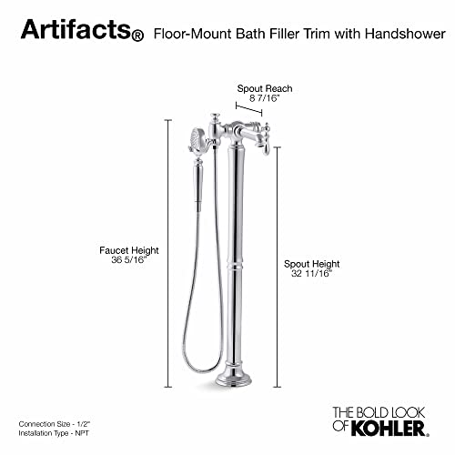 Kohler T72790-9M-AF Artifacts FREESTANDING Bath Faucet Trim, Vibrant French Gold