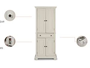 homestyles Dover 71.5 Inches High by 30 Inches Wide with Drawer and Adjustable Shelves White.