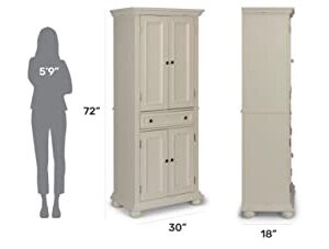 homestyles Dover 71.5 Inches High by 30 Inches Wide with Drawer and Adjustable Shelves White.