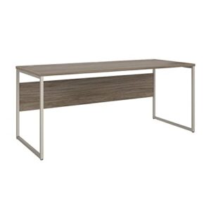 bush business furniture hybrid computer table desk with metal legs, 72w x 30d, modern hickory