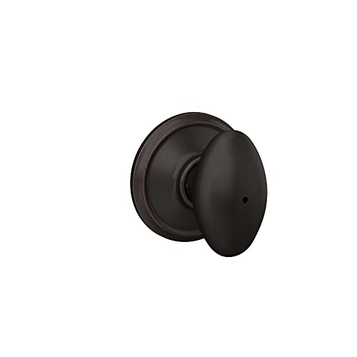 SCHLAGE F40 SIE 716 Sienna Door Knob, Bed & Bath Privacy Lock, Aged Bronze