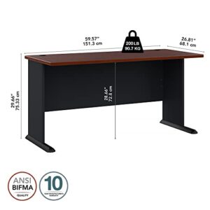 Bush Business Furniture Series A 60W Desk in Hansen Cherry and Galaxy