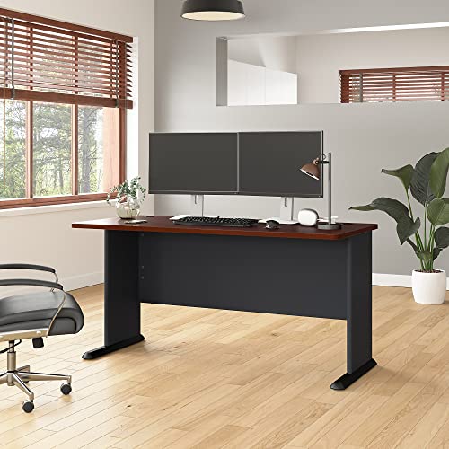 Bush Business Furniture Series A 60W Desk in Hansen Cherry and Galaxy