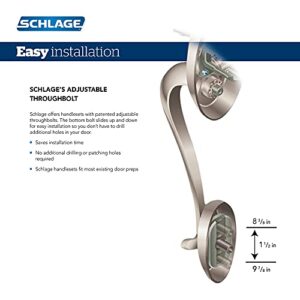 Schlage F60 V PLY 619 ACC Plymouth Front Entry Handleset with Accent Lever, Deadbolt Keyed 1 Side, Satin Nickel