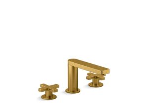 kohler k-73060-3-2mb composed widespread faucet, cross plumbing fixture, vibrant brushed moderne brass