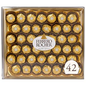 ferrero rocher premium gourmet milk chocolate hazelnut, individually wrapped candy for gifting, a great easter gift, 42 count